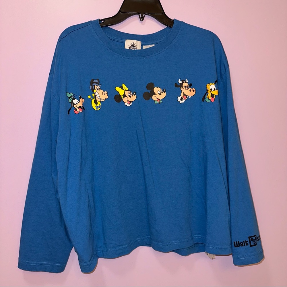 Walt Disney World Blue Long Sleeve Mickey & Friends Shirt